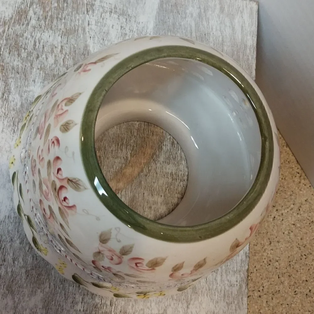 Dome Shaped Flowered Candle Shade.  G2